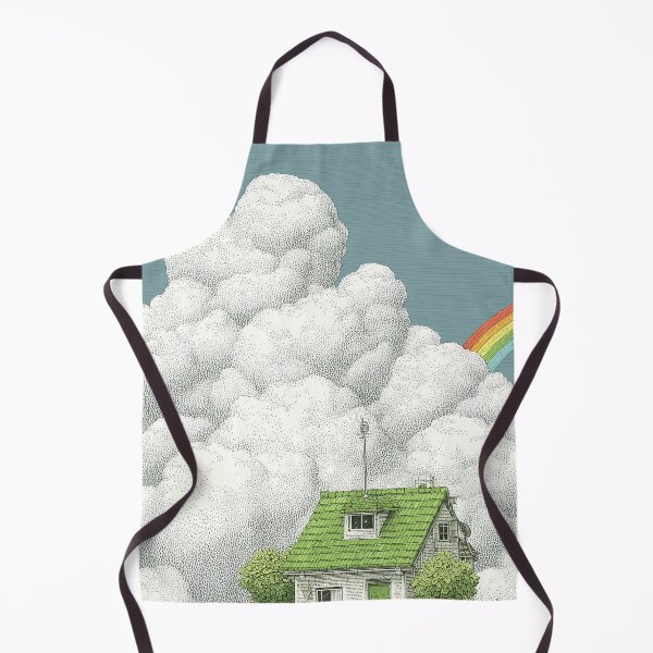 Item preview, Moebius Style Cloud House and Rainbow Surreal Art designed and sold by R&B Art and design.