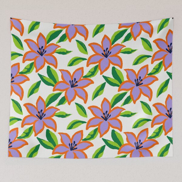 Item preview, Seamless bold floral pattern with hand painted flowers and green leaves. designed and sold by Opart Srinok.