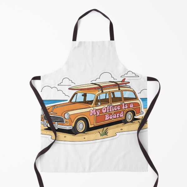 Item preview, Retro Woody Station Wagon with Surfboard on Beach Sticker designed and sold by homydesign.
