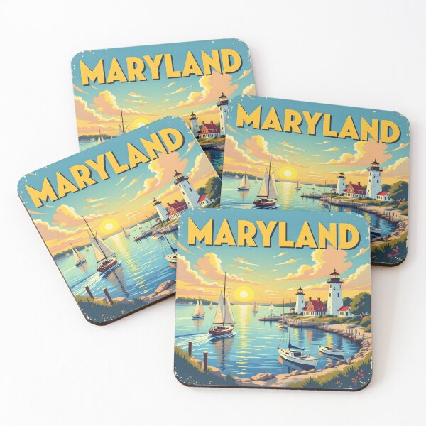 Item preview, Maryland, USA: Vintage-Style Painterly Travel Poster designed and sold by LSVart.