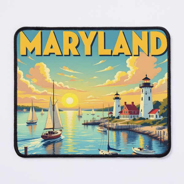 Item preview, Maryland, USA: Vintage-Style Painterly Travel Poster designed and sold by LSVart.