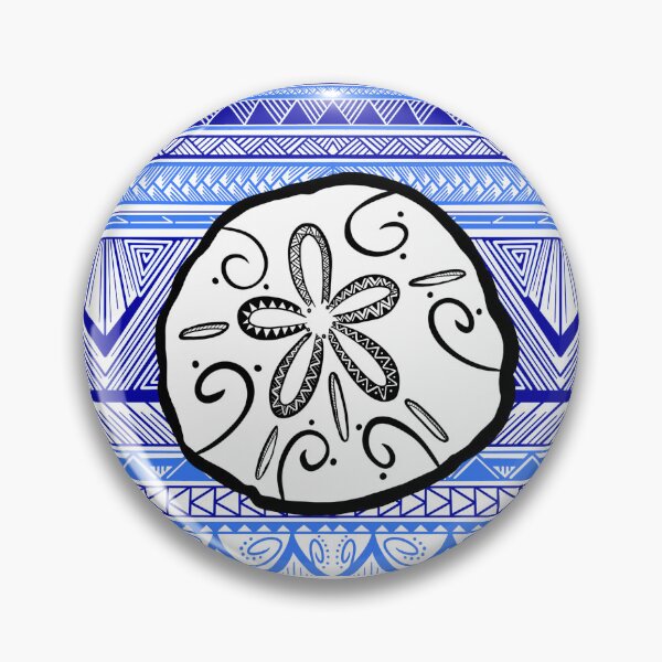 Item preview, Tribal Sand Dollar with Blue Tribal Background  designed and sold by Steeb757.