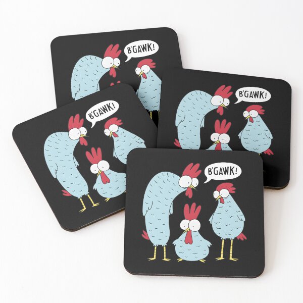 Item preview, Funny Blue Chicken Family B'Gawk Surprised Rooster Cartoon designed and sold by DrawHandArt.