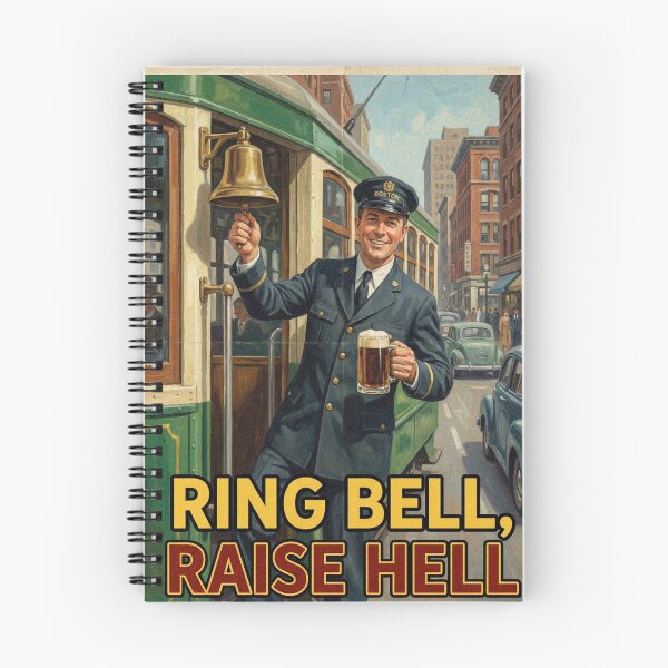 Item preview, Ring Bell Raise Hell Boston Trolley Brown Ale Poster designed and sold by Cozy-Old-Pub.