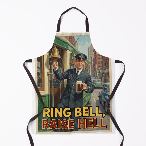 Item preview, Ring Bell Raise Hell Boston Trolley Brown Ale Poster designed and sold by Cozy-Old-Pub.