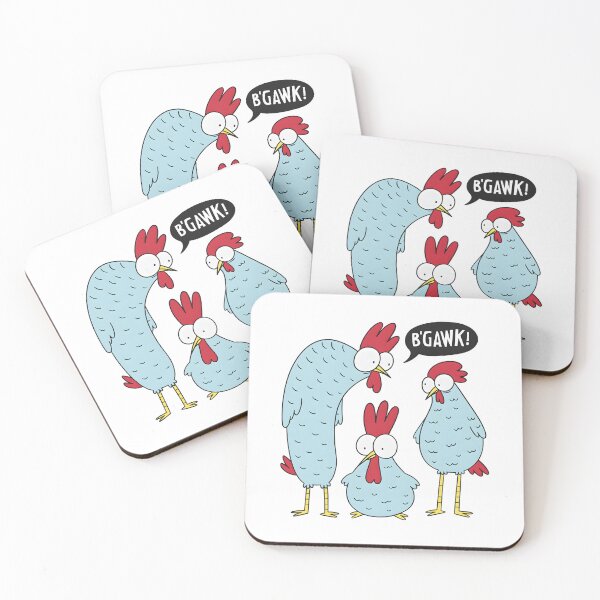 Item preview, Funny Blue Chicken Family B'Gawk Surprised Rooster Cartoon designed and sold by DrawHandArt.