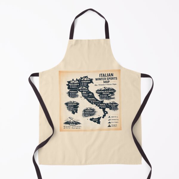 Item preview, Italian Winter Sports Map Featuring Alpine and Volcanic Ski Regions designed and sold by SplashTastic.