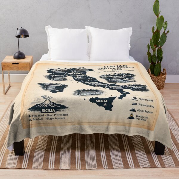 Item preview, Italian Winter Sports Map Featuring Alpine and Volcanic Ski Regions designed and sold by SplashTastic.