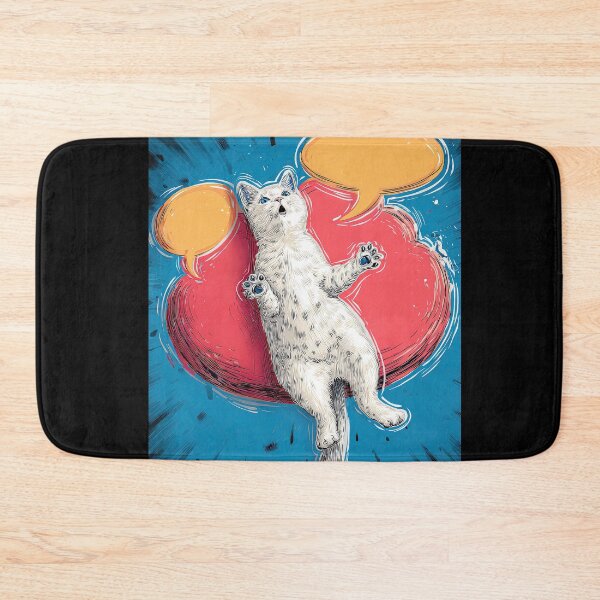 Item preview, Cute Comic Kitten with Speech Bubble Illustration designed and sold by Grafititee.