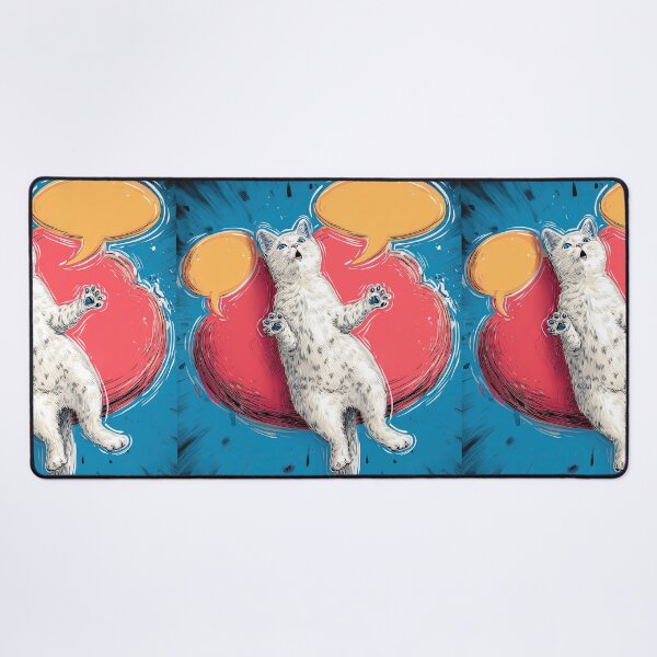 Item preview, Cute Comic Kitten with Speech Bubble Illustration designed and sold by Grafititee.