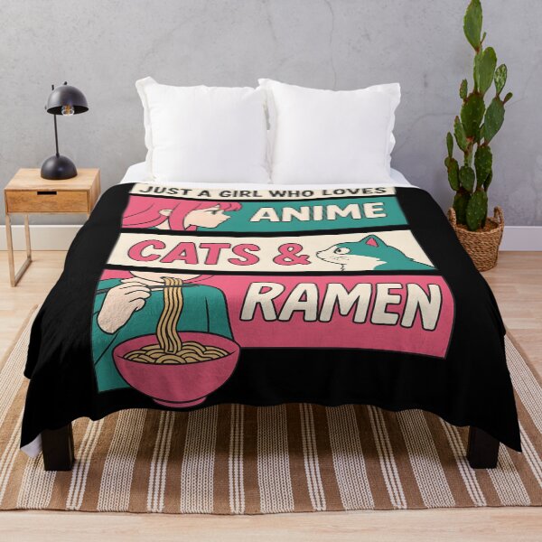 Item preview, Just a Girl Who Loves Anime Cats and Ramen Funny Kawaii Manga Aesthetic designed and sold by DrawHandArt.