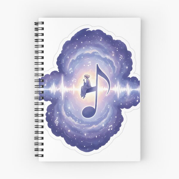 Item preview, Whimsical Figure Sitting on a Large Musical Note in a Cosmic Galaxy designed and sold by homydesign.