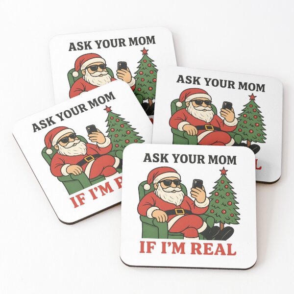 Item preview, Funny Naughty Santa Ask Your Mom If I'm Real Christmas Meme Humor designed and sold by DrawHandArt.