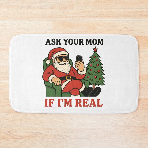 Item preview, Funny Naughty Santa Ask Your Mom If I'm Real Christmas Meme Humor designed and sold by DrawHandArt.