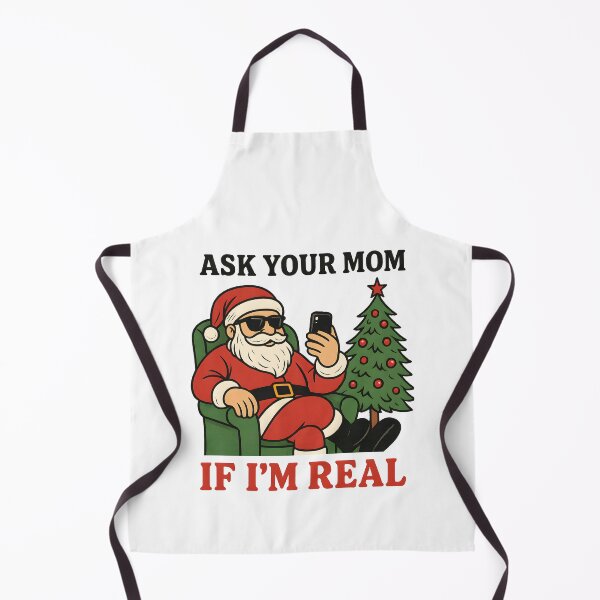 Item preview, Funny Naughty Santa Ask Your Mom If I'm Real Christmas Meme Humor designed and sold by DrawHandArt.