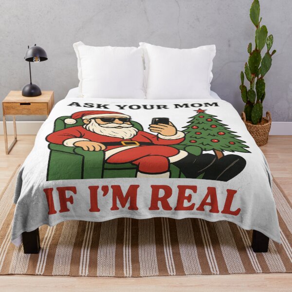 Item preview, Funny Naughty Santa Ask Your Mom If I'm Real Christmas Meme Humor designed and sold by DrawHandArt.