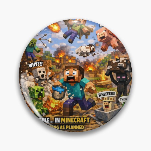 Item preview, Meanwhile in Minecraft – Funny Minecraft Chaos Meme Sticker | Nothing Is Going As Planned designed and sold by Al-Ziyyel Studio✨.