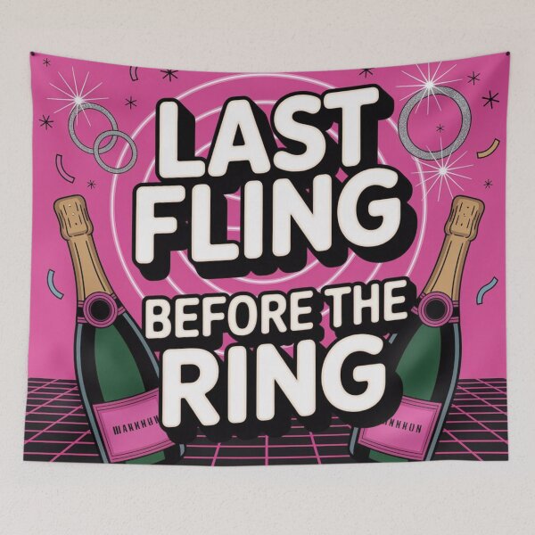 Item preview, Last Fling Before the Ring Bachelorette Party Art designed and sold by HappySproutArt.
