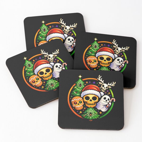 Item preview, Spooky Christmas Mashup – Santa Skull, Ghost, Gingerbread & Holiday Magic Emblem designed and sold by Glowaria.