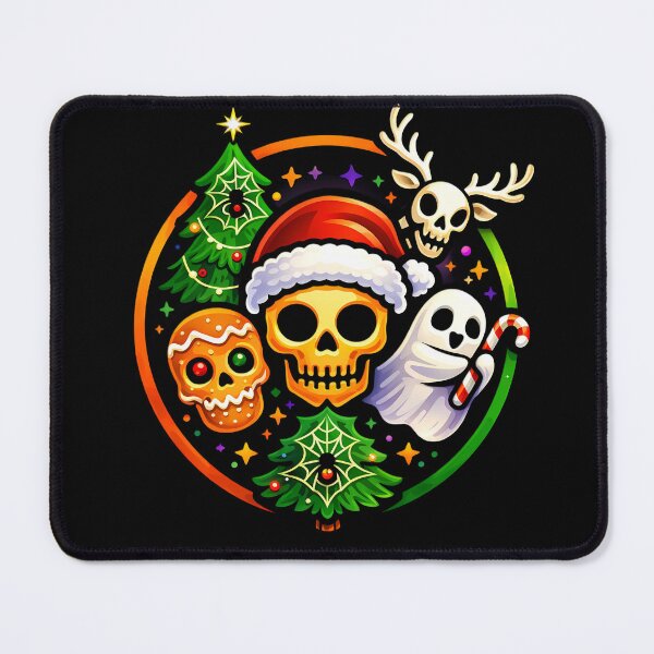 Item preview, Spooky Christmas Mashup – Santa Skull, Ghost, Gingerbread & Holiday Magic Emblem designed and sold by Glowaria.