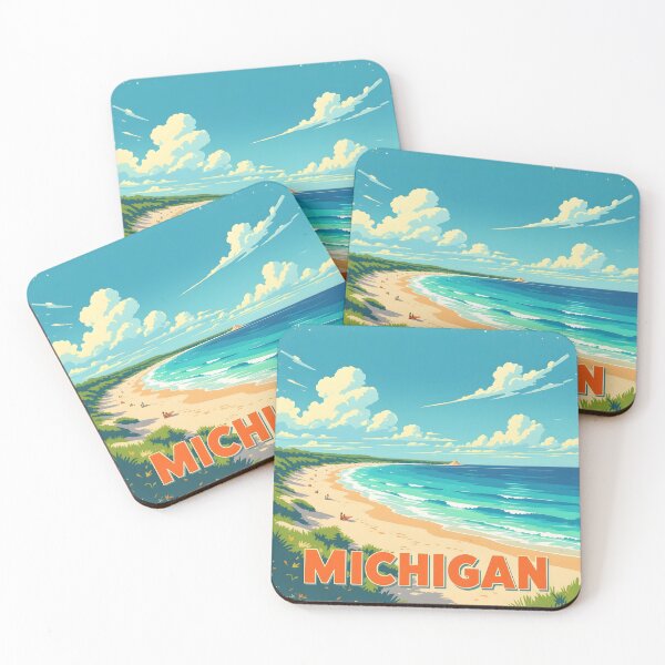 Item preview, Michigan, USA: Vintage-Style Painterly Travel Poster designed and sold by LSVart.