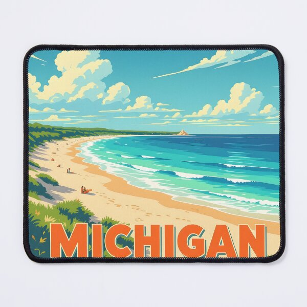 Item preview, Michigan, USA: Vintage-Style Painterly Travel Poster designed and sold by LSVart.
