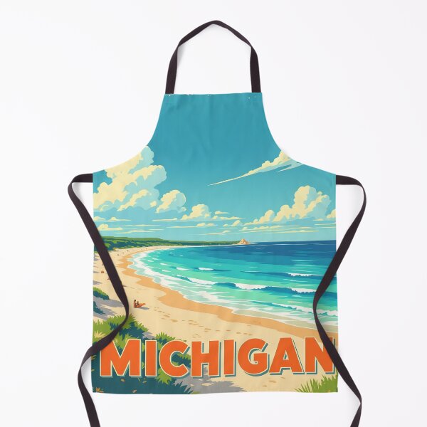 Item preview, Michigan, USA: Vintage-Style Painterly Travel Poster designed and sold by LSVart.