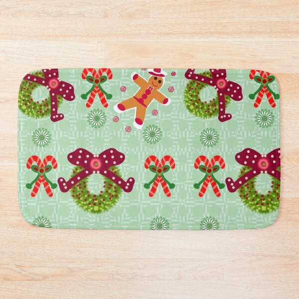 Item preview, Whimsical Gingerbread Wreath Candy Cane Christmas Pattern designed and sold by HopeAndHustle.