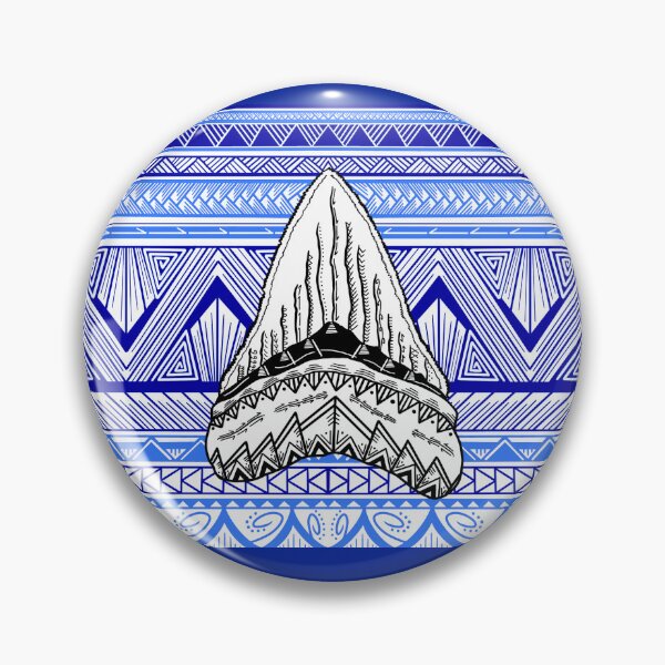 Item preview, Tribal Shark Tooth with a Blue Tribal Background  designed and sold by Steeb757.