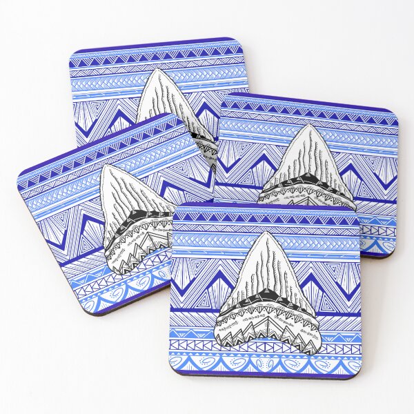 Item preview, Tribal Shark Tooth with a Blue Tribal Background  designed and sold by Steeb757.