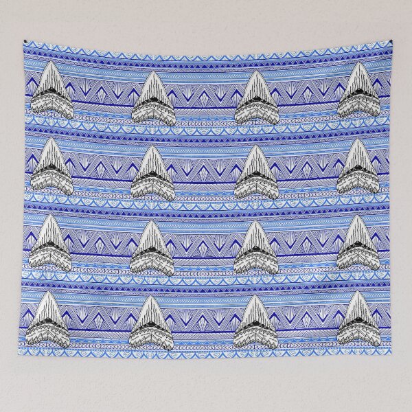 Item preview, Tribal Shark Tooth with a Blue Tribal Background  designed and sold by Steeb757.