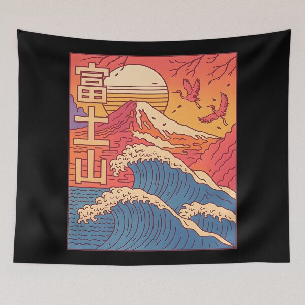 Item preview, The Great Wave off Kanagawa Japanese Art Mount Fuji Vintage Ukiyo-e Aesthetic designed and sold by DrawHandArt.