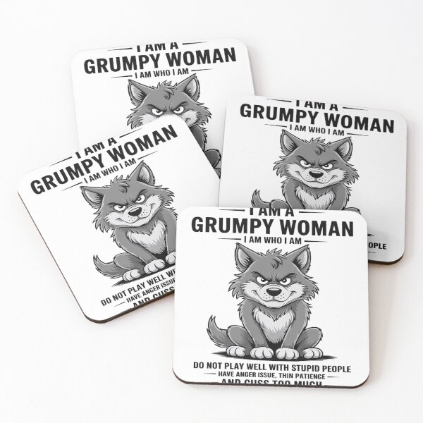 Item preview, Cute Wolf I Am A Grumpy Old Woman I Am Who I Am I Have Anger  designed and sold by CombatTask.