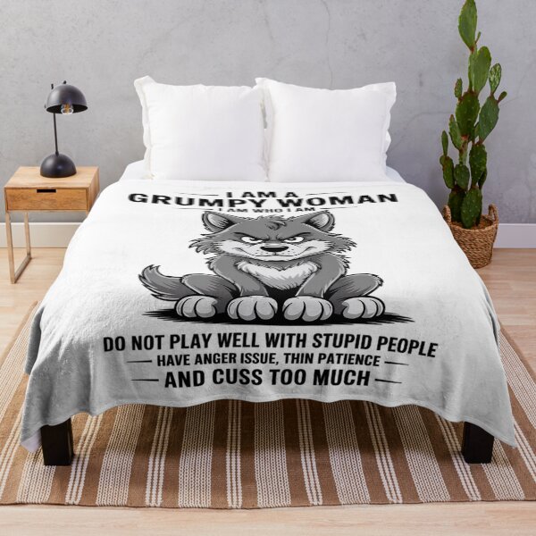 Item preview, Cute Wolf I Am A Grumpy Old Woman I Am Who I Am I Have Anger designed and sold by CombatTask.