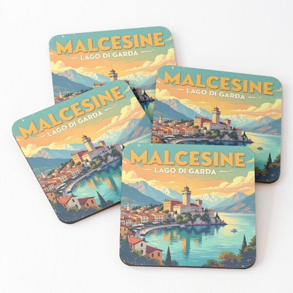 Item preview, Malcesine, Lake Garda, Italy: Vintage-Style Painterly Travel Poster designed and sold by LSVart.