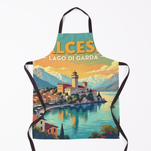 Item preview, Malcesine, Lake Garda, Italy: Vintage-Style Painterly Travel Poster designed and sold by LSVart.