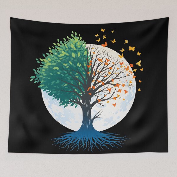 Item preview, Mystical Tree of Life Celestial Moon Stars Aesthetic Nature Spiritual  designed and sold by DrawHandArt.
