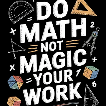 Artwork thumbnail, Do Math Not Magic show your work Math Back To School by CombatTask