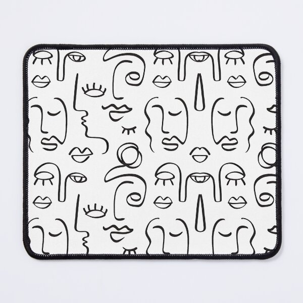 Item preview, Abstract Line Art Faces Pattern designed and sold by Dreamy Ocean Art.