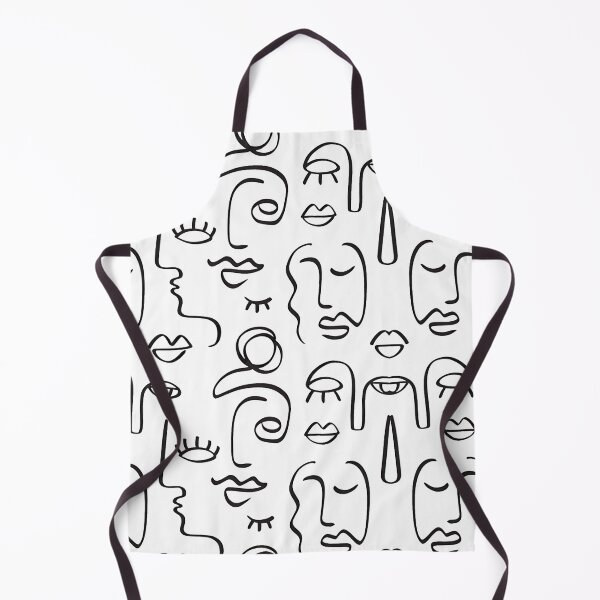 Item preview, Abstract Line Art Faces Pattern designed and sold by Dreamy Ocean Art.