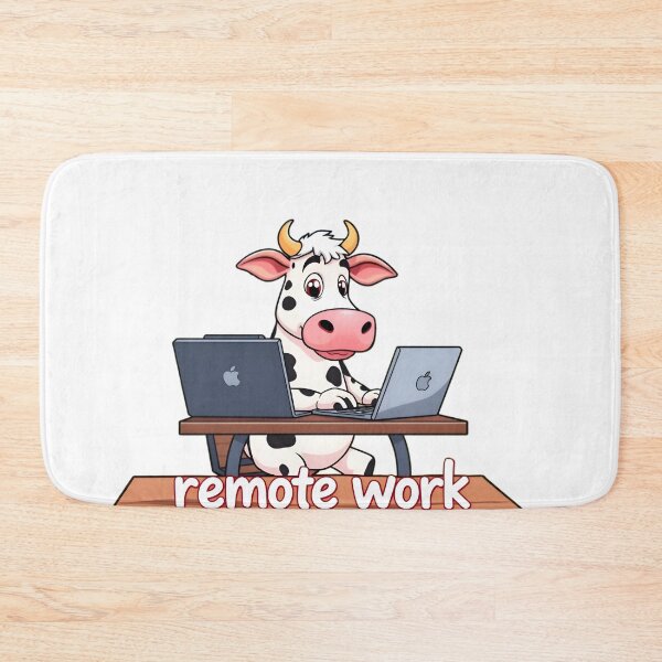 Item preview, Remote Work Cow Working on Laptops designed and sold by LowBattery Social Club.