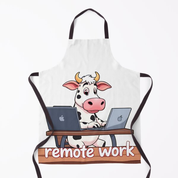 Item preview, Remote Work Cow Working on Laptops designed and sold by LowBattery Social Club.
