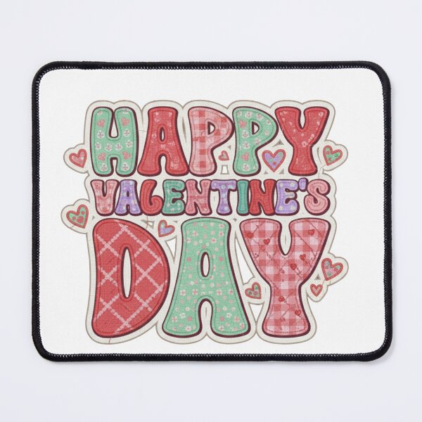 Item preview, Happy Valentine's Day Pink Red Teal Patchwork Pattern designed and sold by ZyVoAli.