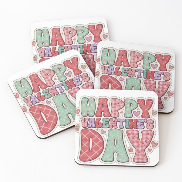 Item preview, Happy Valentine's Day Pink Red Teal Patchwork Pattern designed and sold by ZyVoAli.