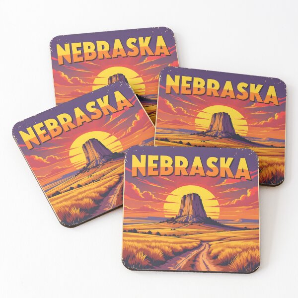 Item preview, Chimney Rock, Nebraska, USA: Vintage-Style Painterly Travel Poster designed and sold by LSVart.