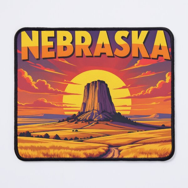 Item preview, Chimney Rock, Nebraska, USA: Vintage-Style Painterly Travel Poster designed and sold by LSVart.