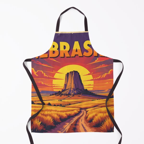 Item preview, Chimney Rock, Nebraska, USA: Vintage-Style Painterly Travel Poster designed and sold by LSVart.