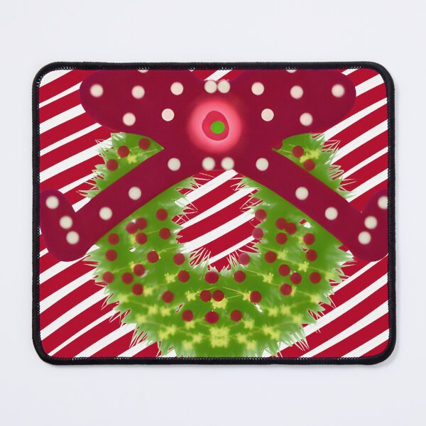 Item preview, Whimsical Christmas Wreath & Candy Cane Stripes with Golden Snowflakes designed and sold by HopeAndHustle.