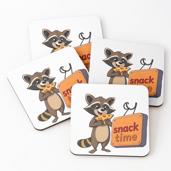 Item preview, Funny Raccoon Eating Pizza Snack Time designed and sold by LowBattery Social Club.