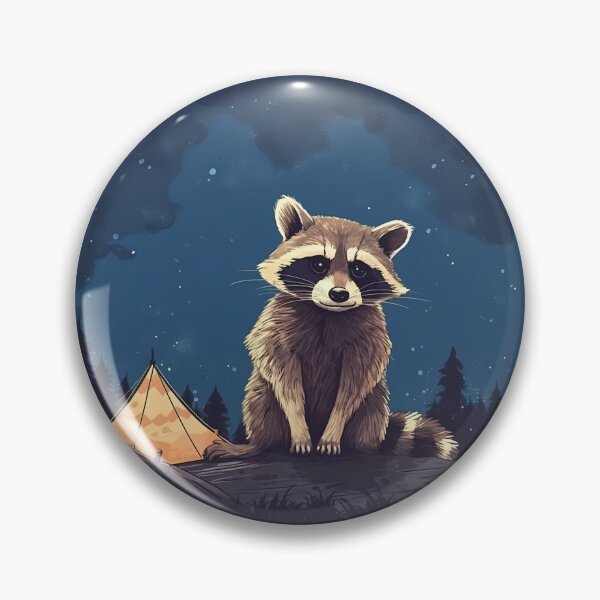 Item preview, Camping Raccoon Night Forest Adventure Trash Panda designed and sold by naughty-raccoon.